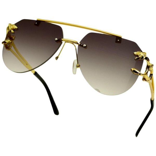Majestic Sunset Brown – Rimless Sunglasses – S-555